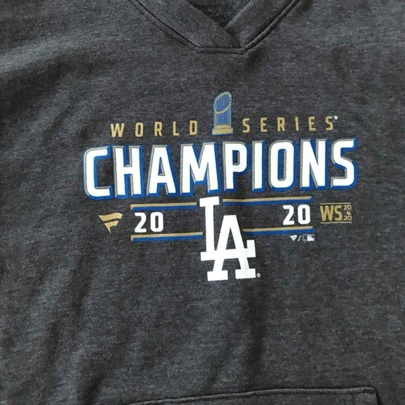 Fanatics World Series Champions 2020 Los Angeles Gray Hoodie Size Medium - Picture 3 of 5